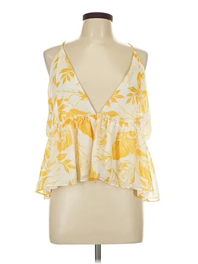 Pre-owned En Creme Tank Top Yellow Halter Neckline Tops