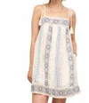 En Creme Tassel Shoulder Embroidered Mini Dress In Cream In White