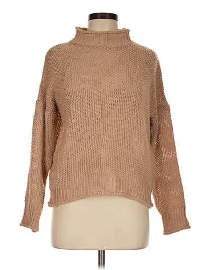 Pre-owned En Creme Turtleneck Sweater In Tan