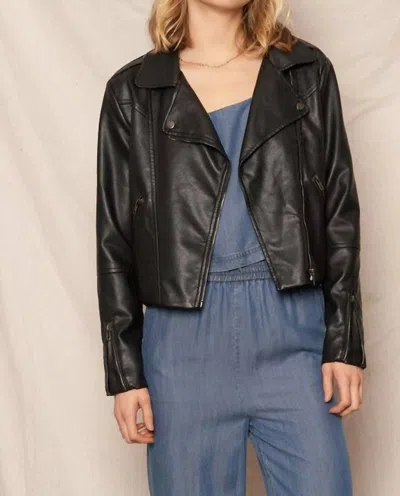 En Creme Where The Wild Things Are Moto Jacket In Black