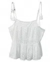 En Creme Women's Ellie Eyelet Top In White In White