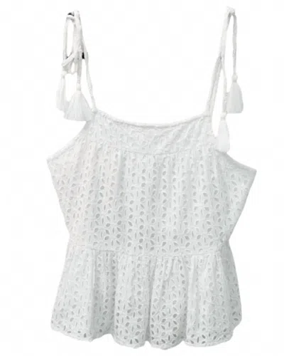 En Creme Women's Ellie Eyelet Top In White