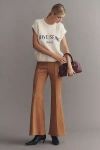 En Elly Faux-suede Pull-on Flare Pants In Gold