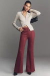 En Elly Faux-suede Pull-on Flare Pants In Red