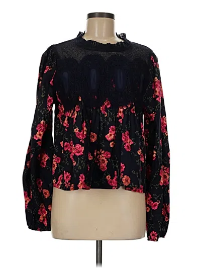 Pre-owned En Elly Long Sleeve Blouse In Black