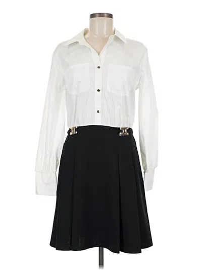 Pre-owned En Focus Casual Dress In White