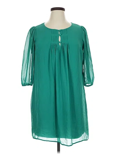 Pre-owned En Focus Studio 3/4 Sleeve Blouse In Teal