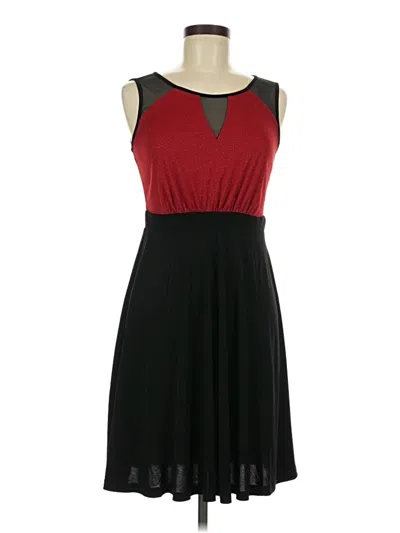 Pre-owned En Focus Studio Casual Dress In Burgundy