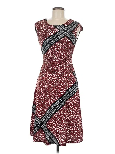 Pre-owned En Focus Studio Casual Dress In Burgundy