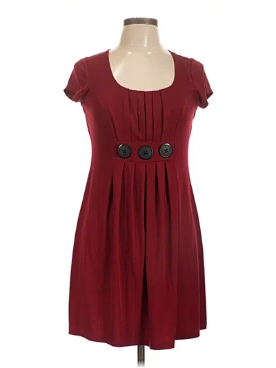 Pre-owned En Focus Studio Casual Dress In Burgundy