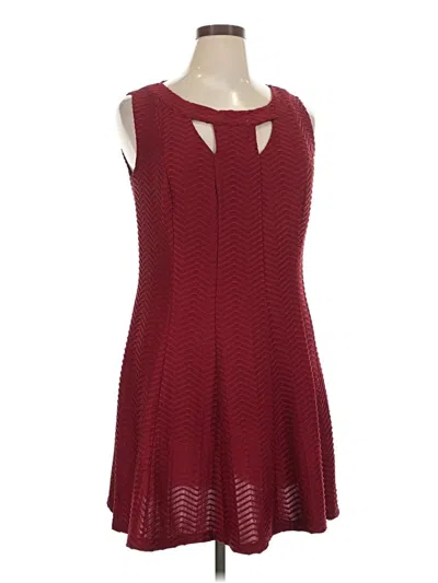 Pre-owned En Focus Studio Casual Dress In Burgundy