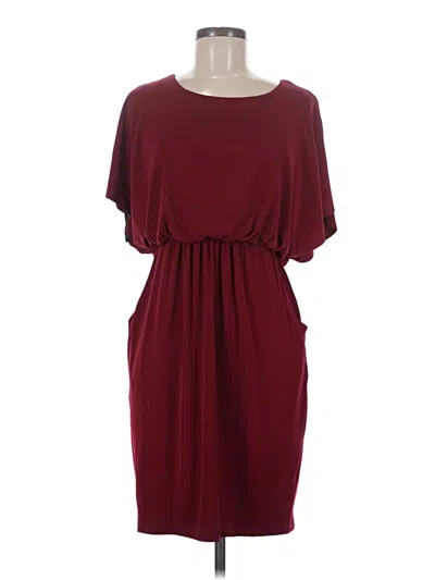 Pre-owned En Focus Studio Casual Dress In Burgundy