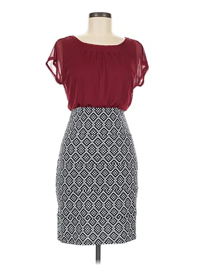Pre-owned En Focus Studio Casual Dress In Burgundy