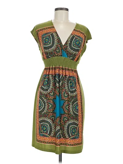 Pre-owned En Focus Studio Casual Dress In Green
