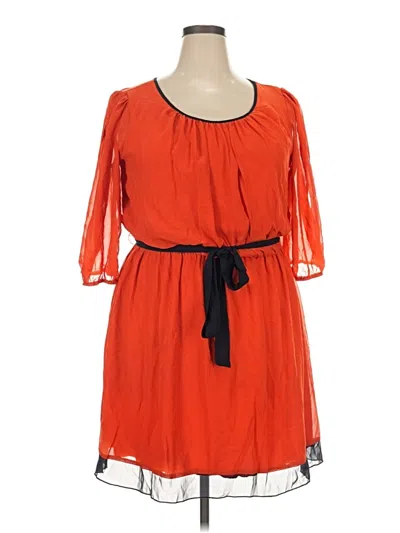 Pre-owned En Focus Studio Casual Dress In Orange