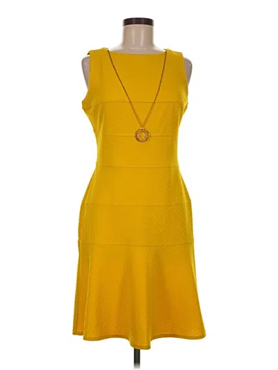 Pre-owned En Focus Studio Casual Dress In Yellow