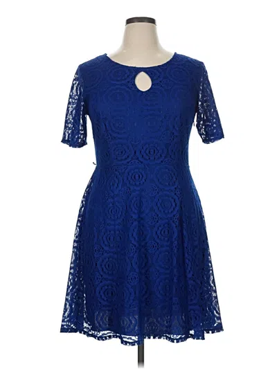 Pre-owned En Focus Studio Cocktail Dress In Blue