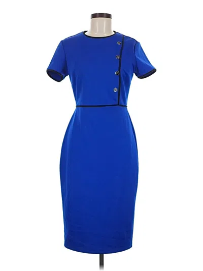 Pre-owned En Focus Studio Cocktail Dress In Blue
