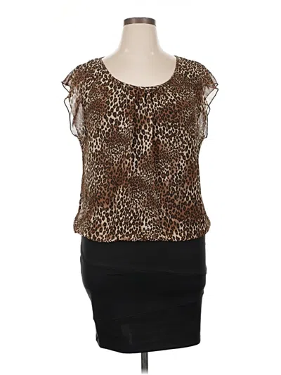 Pre-owned En Focus Studio Cocktail Dress In Brown