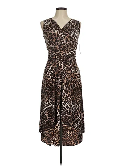 Pre-owned En Focus Studio Cocktail Dress In Brown