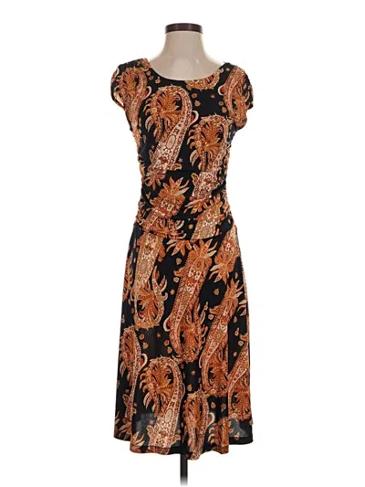 Pre-owned En Focus Studio Cocktail Dress In Brown