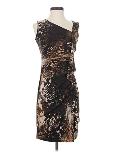 Pre-owned En Focus Studio Cocktail Dress In Brown