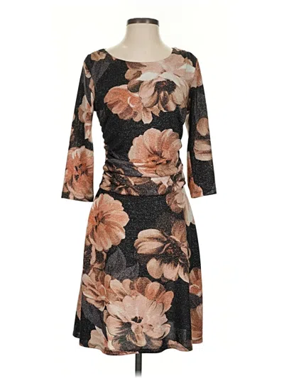 Pre-owned En Focus Studio Cocktail Dress In Brown