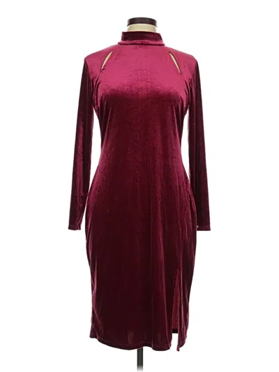 Pre-owned En Focus Studio Cocktail Dress In Burgundy