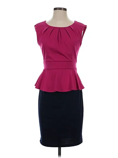 Pre-owned En Focus Studio Cocktail Dress In Burgundy