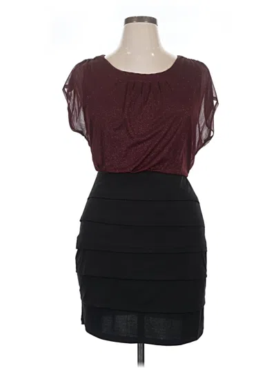 Pre-owned En Focus Studio Cocktail Dress In Burgundy