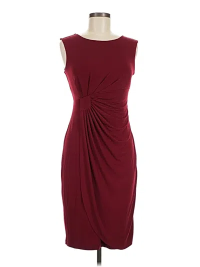 Pre-owned En Focus Studio Cocktail Dress In Burgundy