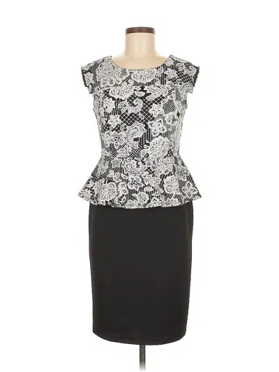 Pre-owned En Focus Studio Cocktail Dress In Gray