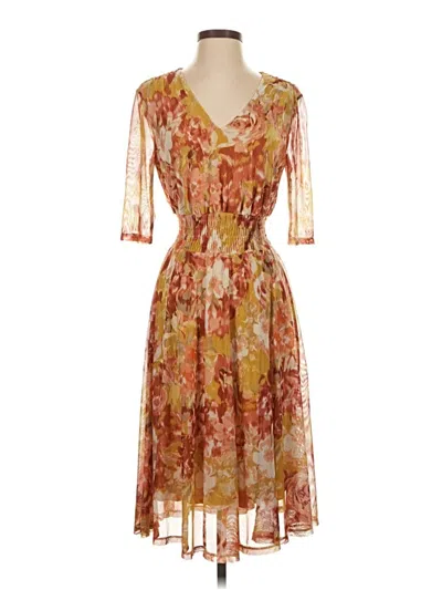 Pre-owned En Focus Studio Cocktail Dress In Orange