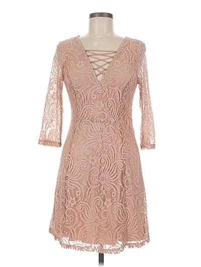 Pre-owned En Focus Studio Cocktail Dress In Tan