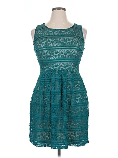 Pre-owned En Focus Studio Cocktail Dress In Teal