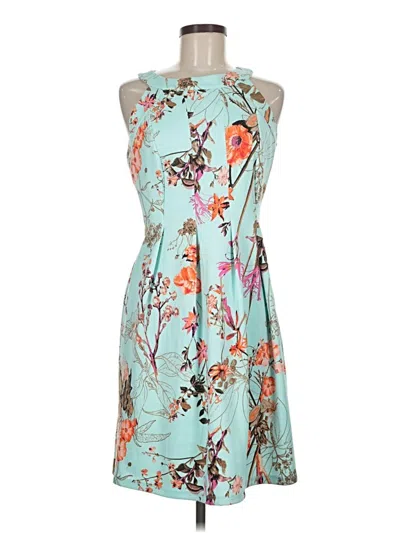 Pre-owned En Focus Studio Cocktail Dress In Teal
