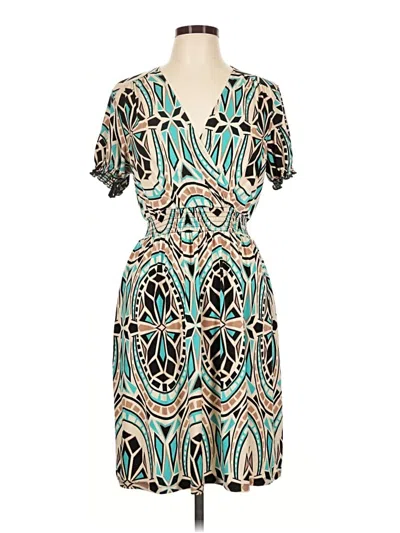Pre-owned En Focus Studio Cocktail Dress In Teal