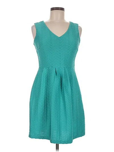 Pre-owned En Focus Studio Cocktail Dress In Teal