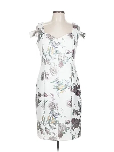 Pre-owned En Focus Studio Cocktail Dress In White
