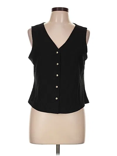 Pre-owned En Focus Studio Sleeveless Blouse In Black