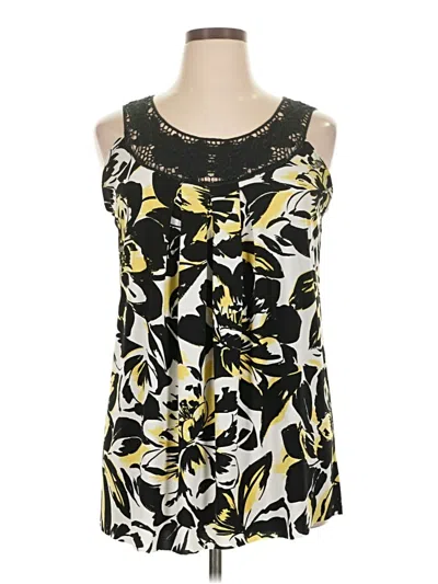 Pre-owned En Focus Studio Sleeveless Blouse In Yellow