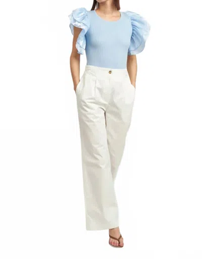 En Saison Abby Cotton Bow-back Pants In White
