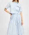 En Saison Abigail Button Top And Bralette Set In Blue Sky In Blue