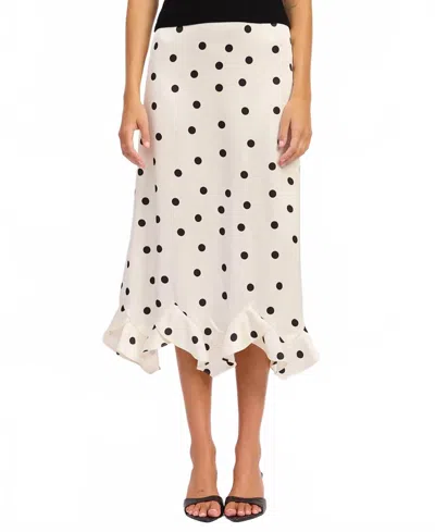En Saison Abigail Midi Skirt In Ivory Black In Multi