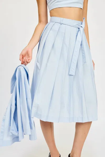 En Saison Abigail Midi Skirt In Sky Blue