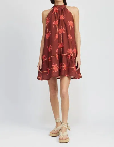 En Saison Adley Mini Dress In Sienna Coral In Multi