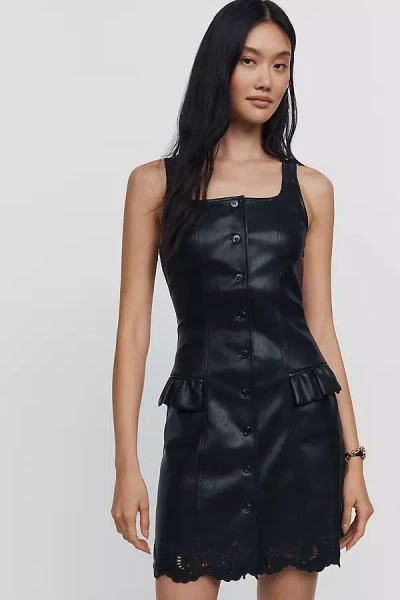 En Saison Aileen Faux Leather Mini Dress In Black