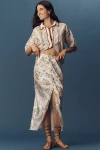 En Saison Alaia Faux-wrap Satin Maxi Skirt In White