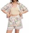 En Saison Alaia Linen Shorts In Ivory Multi In Neutral