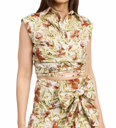 EN SAISON ALEXANE CAP SLEEVE TOP IN TERRACOTTA